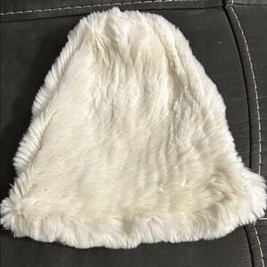 Saks Fifth Avenue Cream rabbit Fur Hat